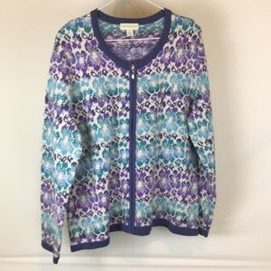 Appleseed’s Large Multicolored Sweater With Zipper